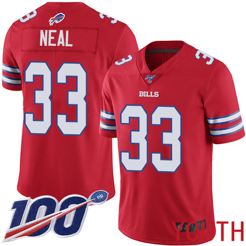 Youth Buffalo Bills #33 Siran Neal Limited Red Rush Vapor Untouchable 100th Season NFL Jersey->youth nfl jersey->Youth Jersey